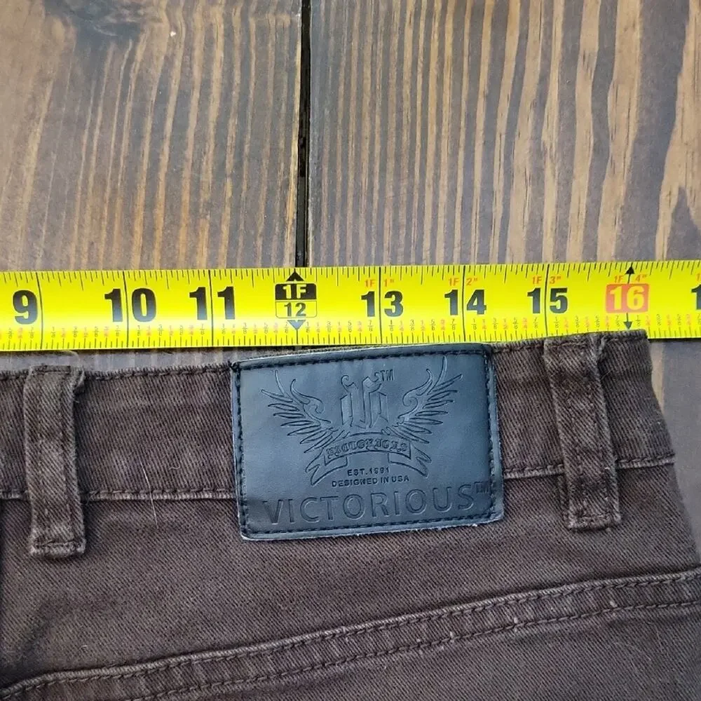 Victorious Chocolate Brown Skinny Jeans in Stretch Denim Mens 34x32, Bodycon